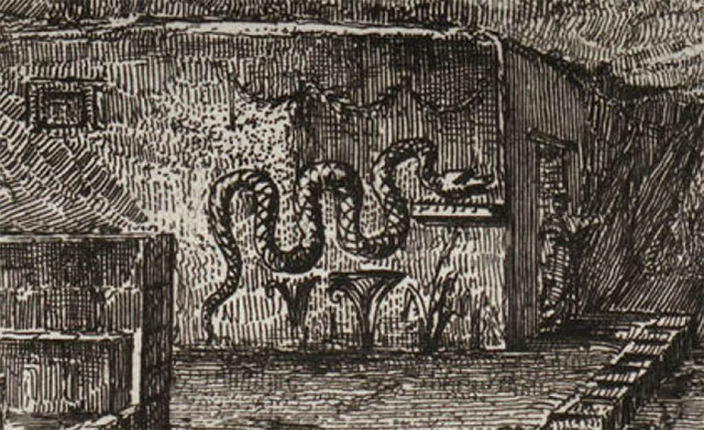 Pompeii street shrine on the corner of Via Pomeriale. 1804 drawing by Piranesi. 
Detail showing street shrine on the corner of Via Pomeriale. 
See Piranesi, F, 1804. Antiquits de la Grande Grce: Tome I. Paris: Piranesi and Le Blanc. (Pl. V).
