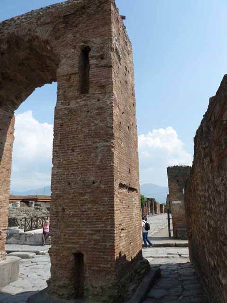 Arch of Caligula. May 2010. Looking south at west side.