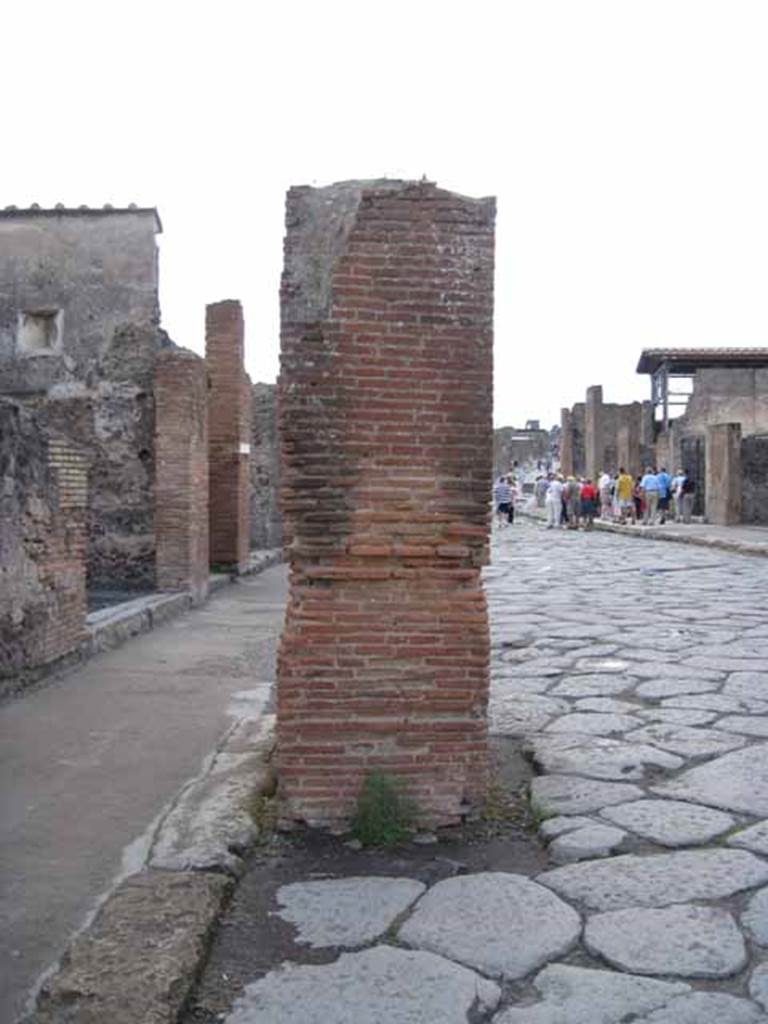 Arch of Marcus Holconius Rufus. September 2010. South-west pillar, east side. Photo courtesy of Drew Baker.