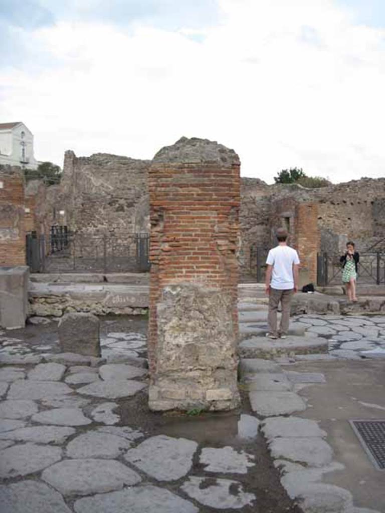 Arch of Marcus Holconius Rufus. September 2010. South-east pillar, west side. Photo courtesy of Drew Baker.