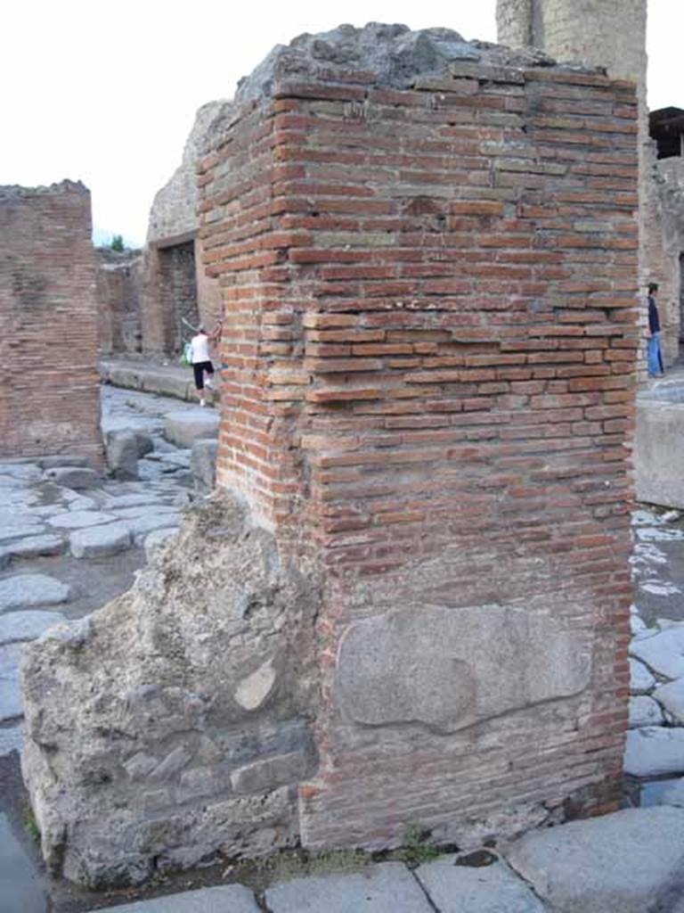 Arch of Marcus Holconius Rufus. September 2010. South-east pillar, south side. Photo courtesy of Drew Baker.