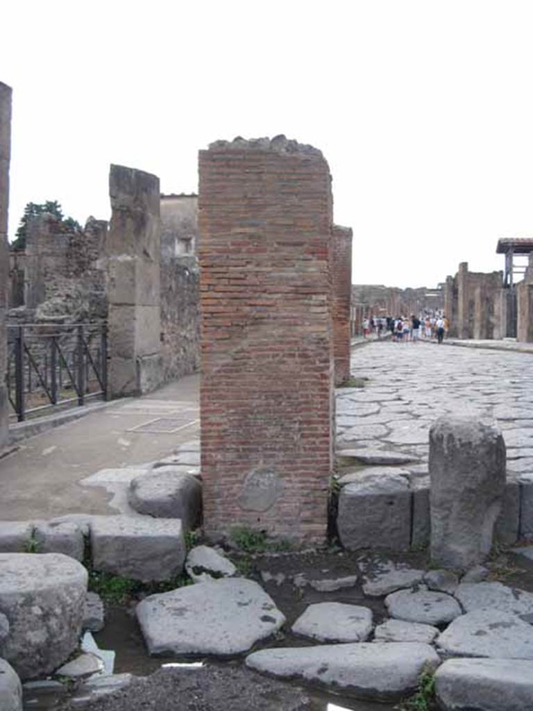 Arch of Marcus Holconius Rufus. September 2010. South-east pillar, east side. Photo courtesy of Drew Baker.