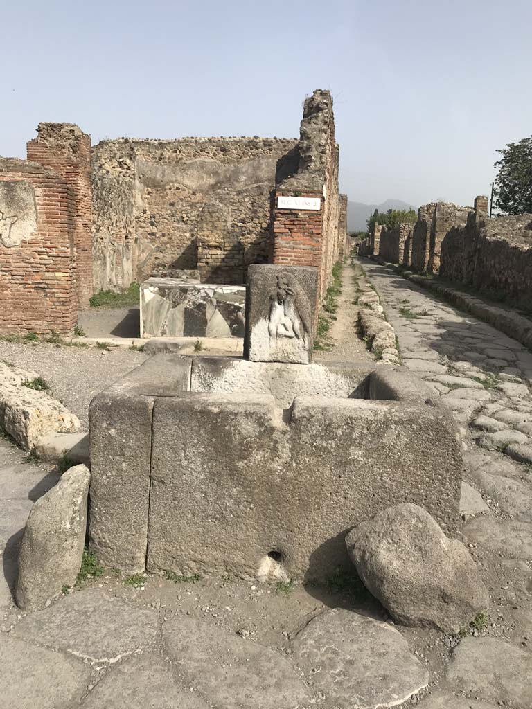 Fountain outside VI.3.20. April 2019. Looking north. Photo courtesy of Rick Bauer.