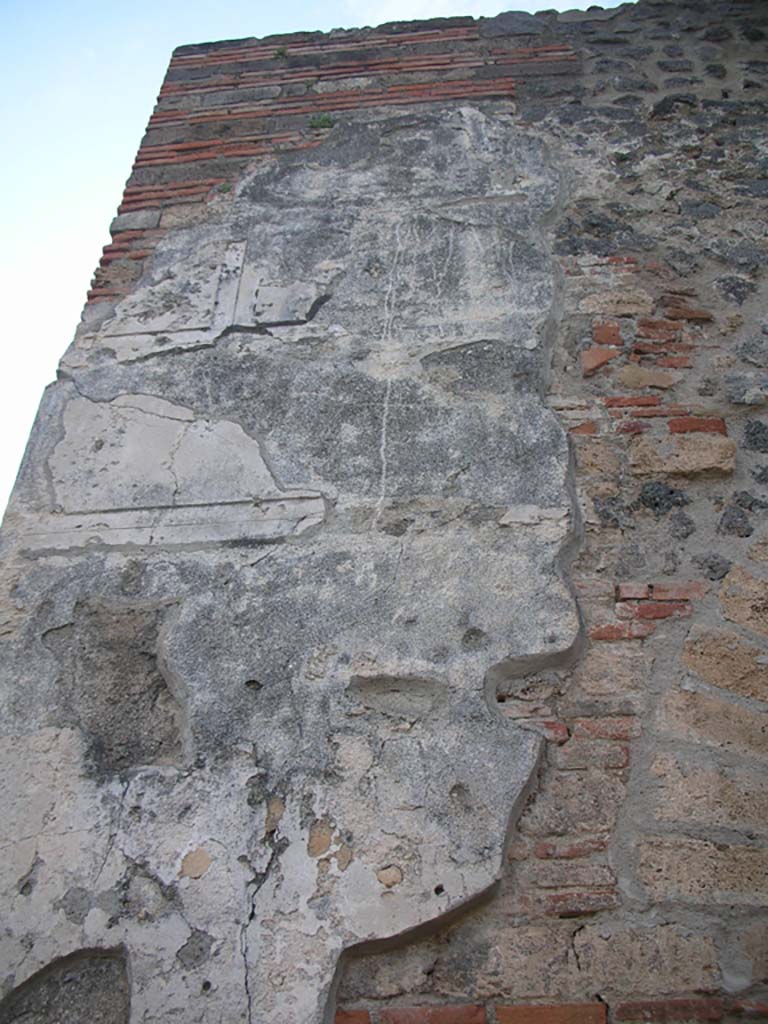 Porta Ercolano or Herculaneum Gate, Pompeii. May 2010. 
Detail from upper south wall of gate. Photo courtesy of Ivo van der Graaff.
