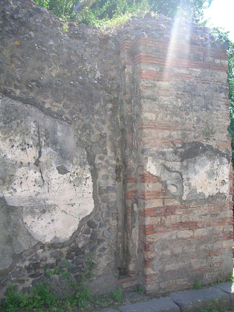 Porta Ercolano or Herculaneum Gate, Pompeii. May 2010. 
West side of gate, detail from north end. Photo courtesy of Ivo van der Graaff.
