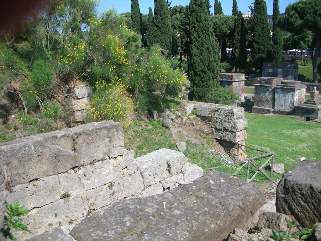 Porta di Nocera or Nuceria Gate, Pompeii. May 2011. 
Looking south-east towards east side of gate, with city wall, in centre. Photo courtesy of Ivo van der Graaff.
