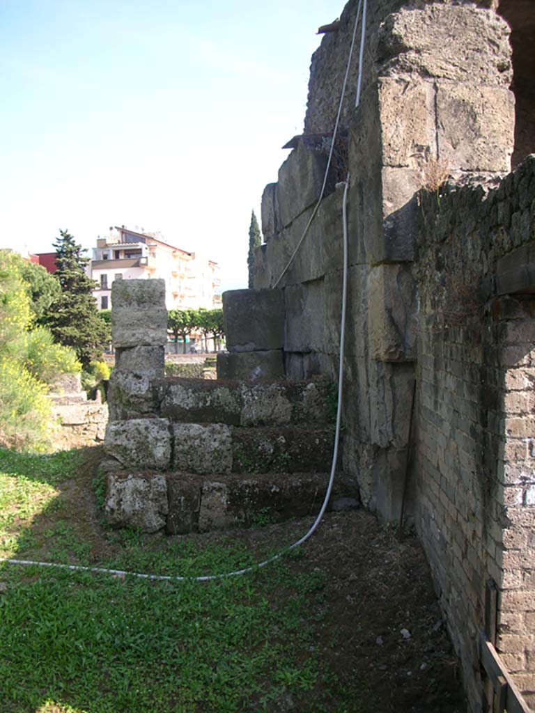 Porta di Nocera or Nuceria Gate, Pompeii. May 2010. 
Looking south along east wall of gate, from north end. Photo courtesy of Ivo van der Graaff.
