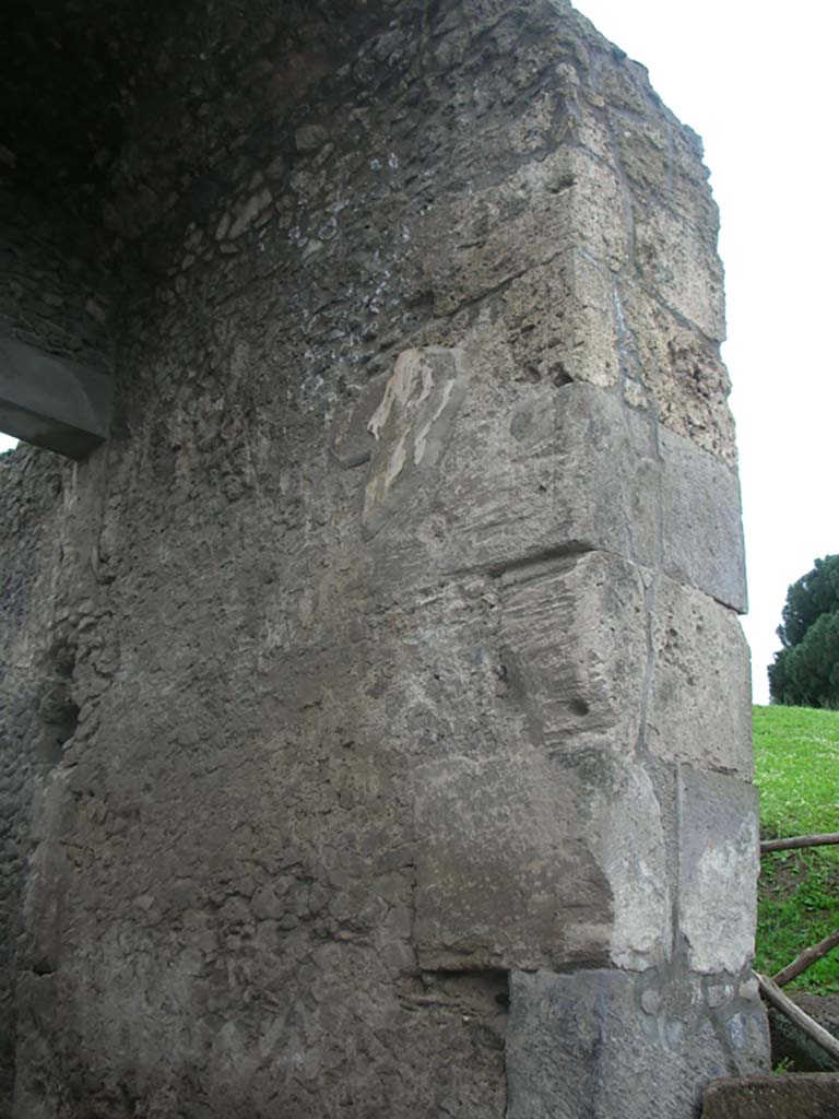 Porta di Nocera or Nuceria Gate, Pompeii. May 2010. 
North end of west side of gate. Photo courtesy of Ivo van der Graaff.

