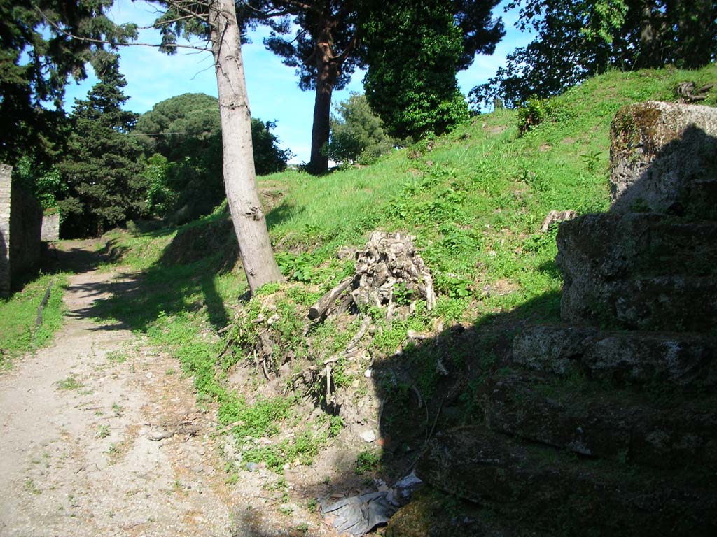 Porta Stabia, Pompeii. May 2010. Looking towards agger on east side of gate. Photo courtesy of Ivo van der Graaff.

