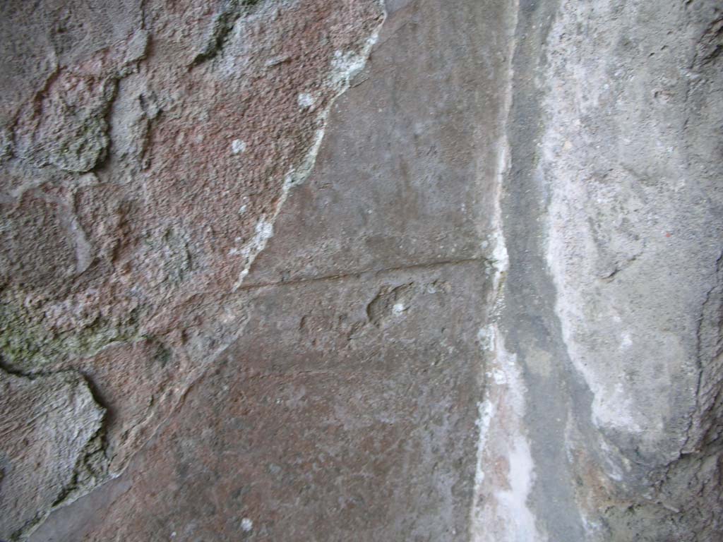 Porta Stabia, Pompeii. May 2010. Detail of wall decoration on east wall of gate at north end.  Photo courtesy of Ivo van der Graaff.

