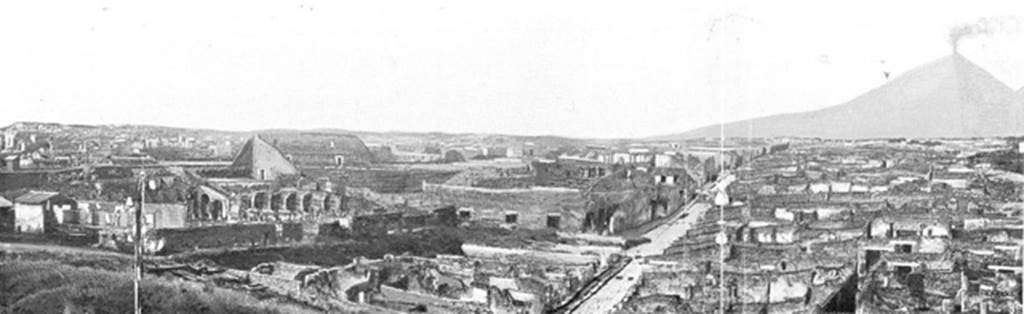 Porta di Stabia. About 1900. Looking north along Via Stabiana, past VIII.7 and the Theatres on left. Photo courtesy of Rick Bauer.