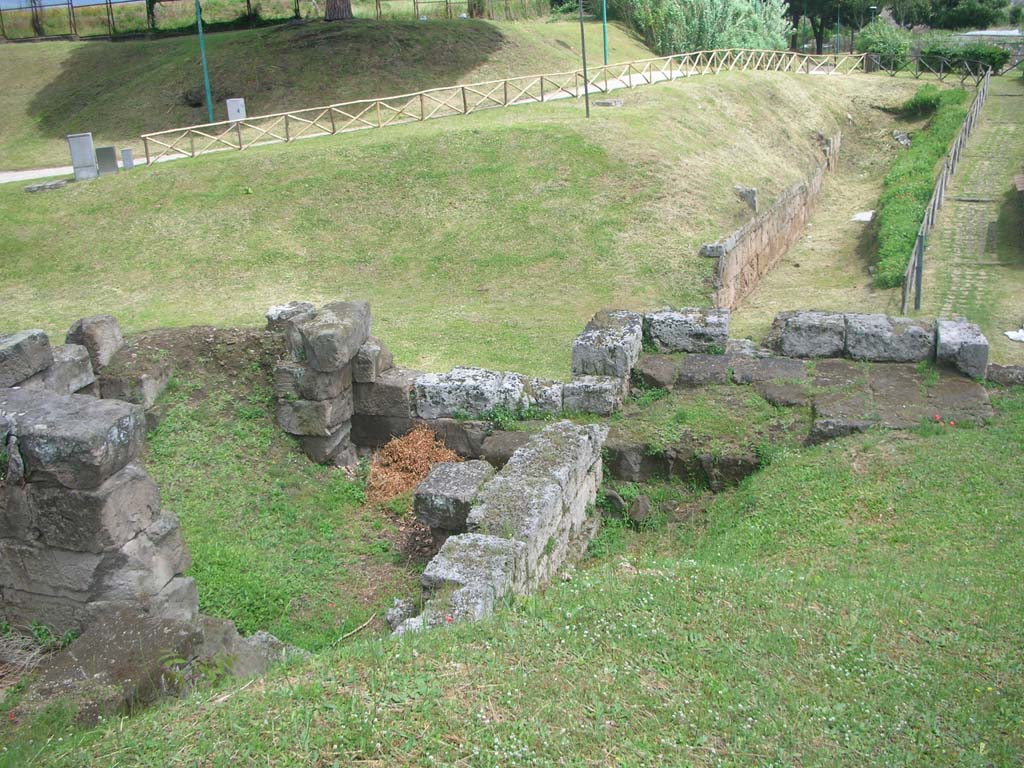 Vesuvian Gate, Pompeii. May 2010. Looking north-east  across site of tower from upper area. Photo courtesy of Ivo van der Graaff.