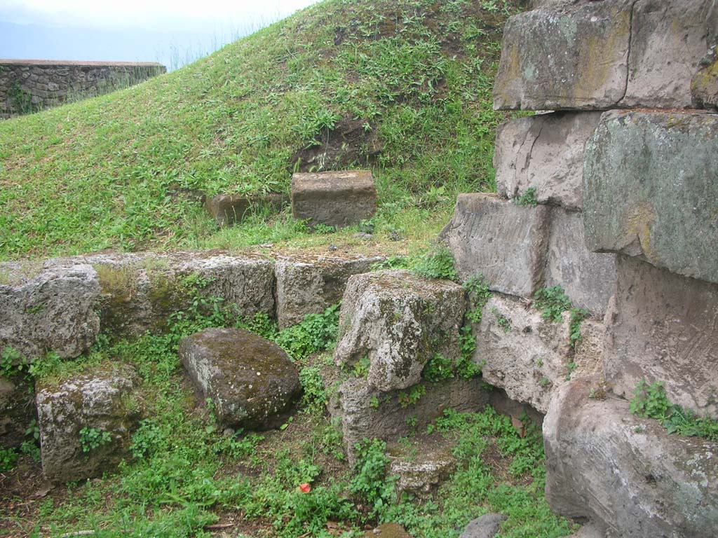 Vesuvian Gate Pompeii. May 2010. South-west corner of upper tower area, looking south. Photo courtesy of Ivo van der Graaff.