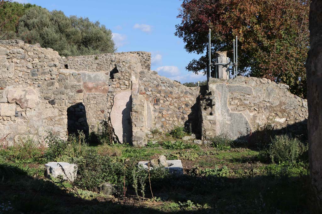 VIII.3.18, Pompeii. December 2018. Looking east across atrium towards large recess or lararium? Photo courtesy of Aude Durand.