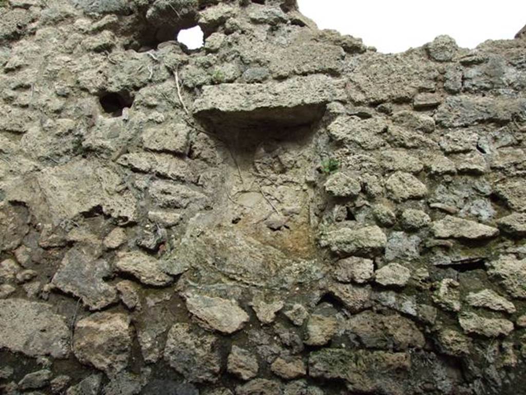 III.4.3  Pompeii.  March 2009. Room 6.  Kitchen and Latrine.  Niche on east wall.