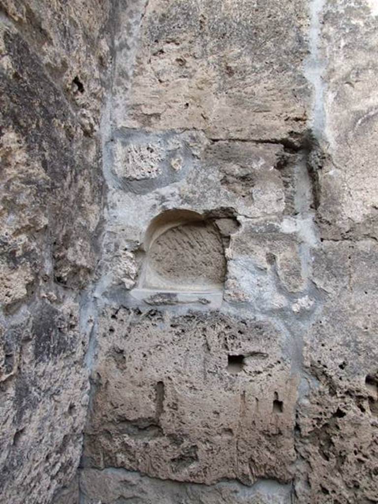 VI.1.10 Pompeii. December 2007. Room 19, looking towards niche in north-west corner on north wall. 