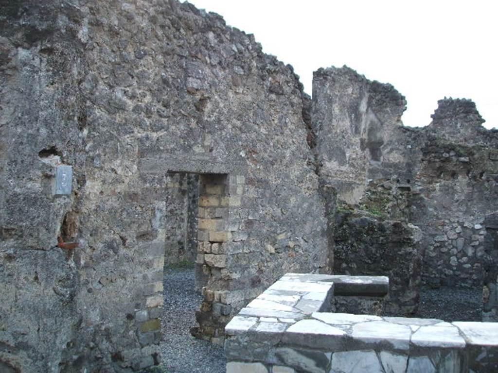 VI.4.4 Pompeii. December 2018. Remains of painted lararium shrine on north wall. Photo courtesy of Aude Durand.