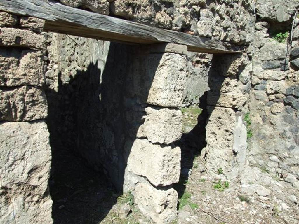 I.2.17 Pompeii. March 2009. North-east corner of atrium.  Two doorways, room 2  small room, and  room 3- corridor to cupboard & kitchen room with stairs to upper floor.
