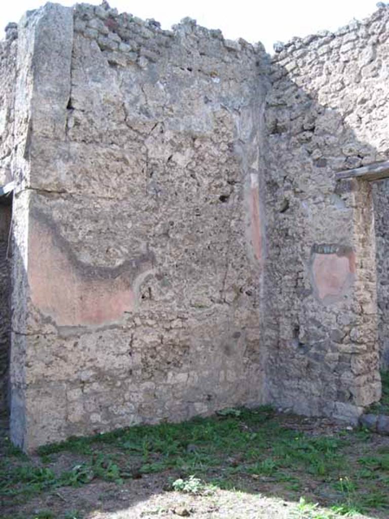 I.2.28 Pompeii. September 2010. West wall and north-west corner of tablinum. Photo courtesy of Drew Baker.
