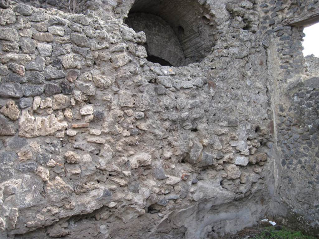 I.3.1 Pompeii. September 2010. South-east corner and east wall of rear room. Photo courtesy of Drew Baker.