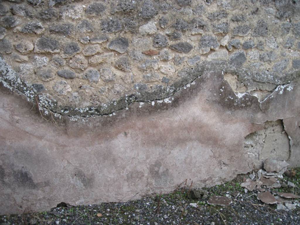 I.3.1 Pompeii. September 2010. North wall and remains of plaster in small room. Photo courtesy of Drew Baker.