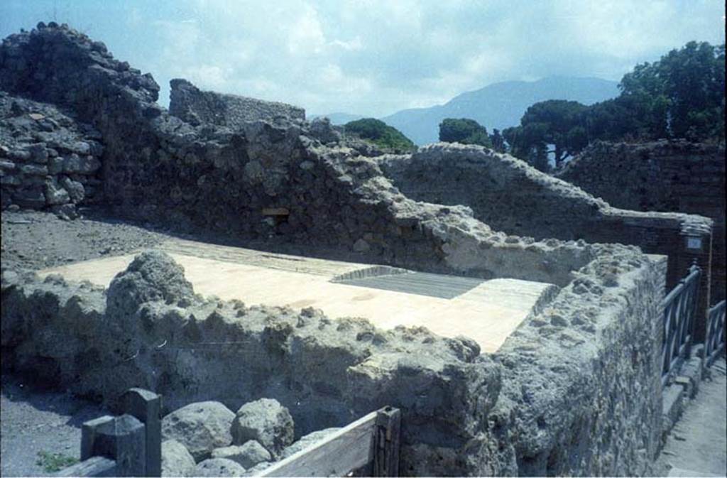 I.3.11 Pompeii. July 2011. Looking towards south wall. Beyond is the newly rebuilt Sarno Canal route and access grid. Photo courtesy of Rick Bauer.