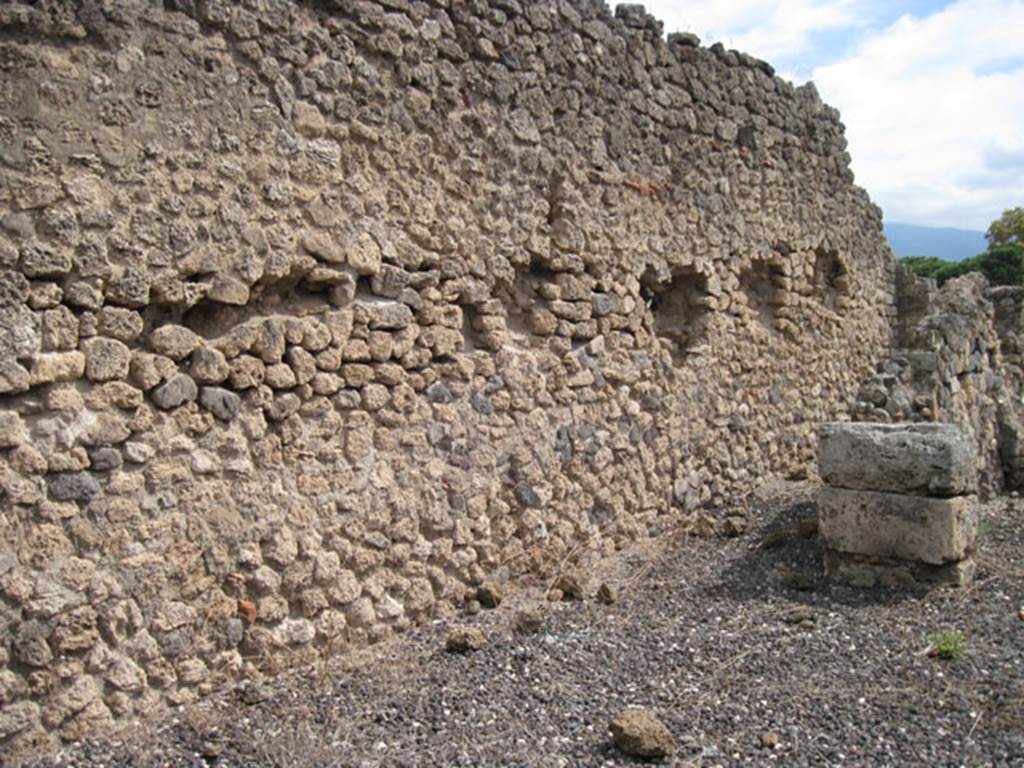 I.3.13 Pompeii. September 2010. Looking south along east wall towards south-east corner. Photo courtesy of Drew Baker.