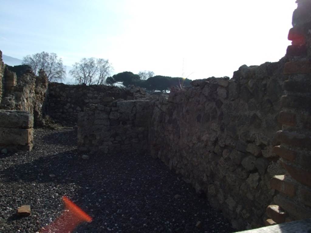 I.3.13 Pompeii. December 2007. West wall, looking south to the two rear rooms.