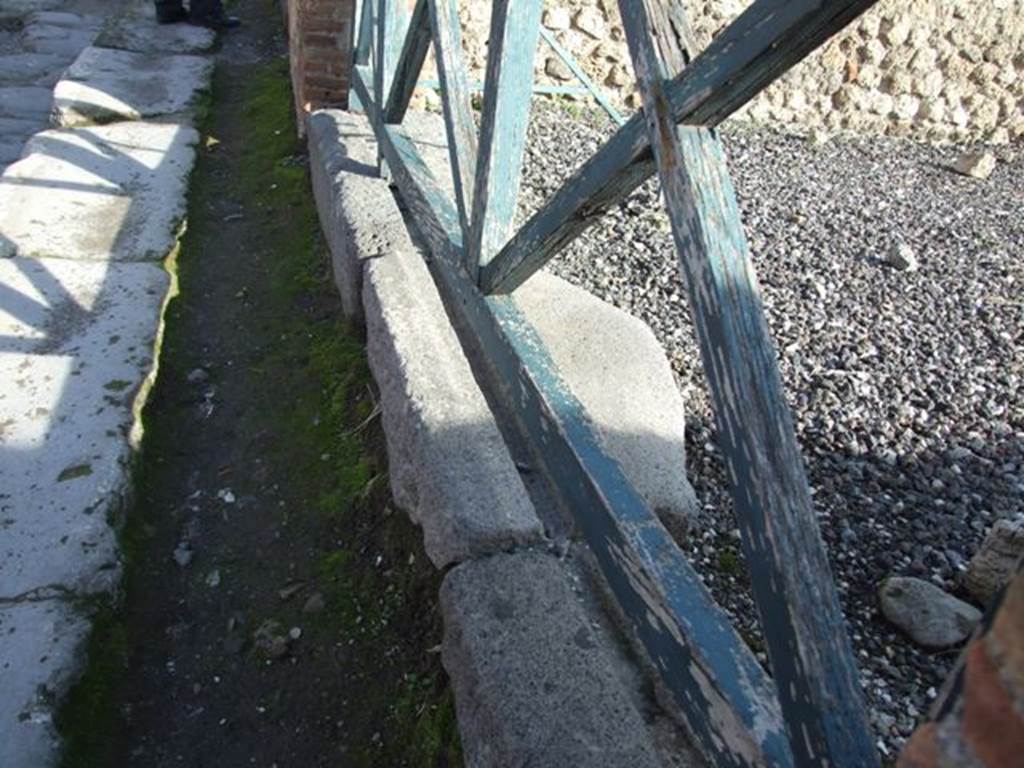 I.3.13 Pompeii. December 2007. Entrance threshold or sill for sliding shutters.