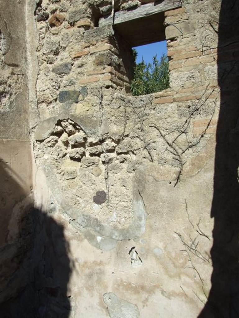 I.3.27 Pompeii.  March 2009. East wall of small room with window onto Vicolo. 