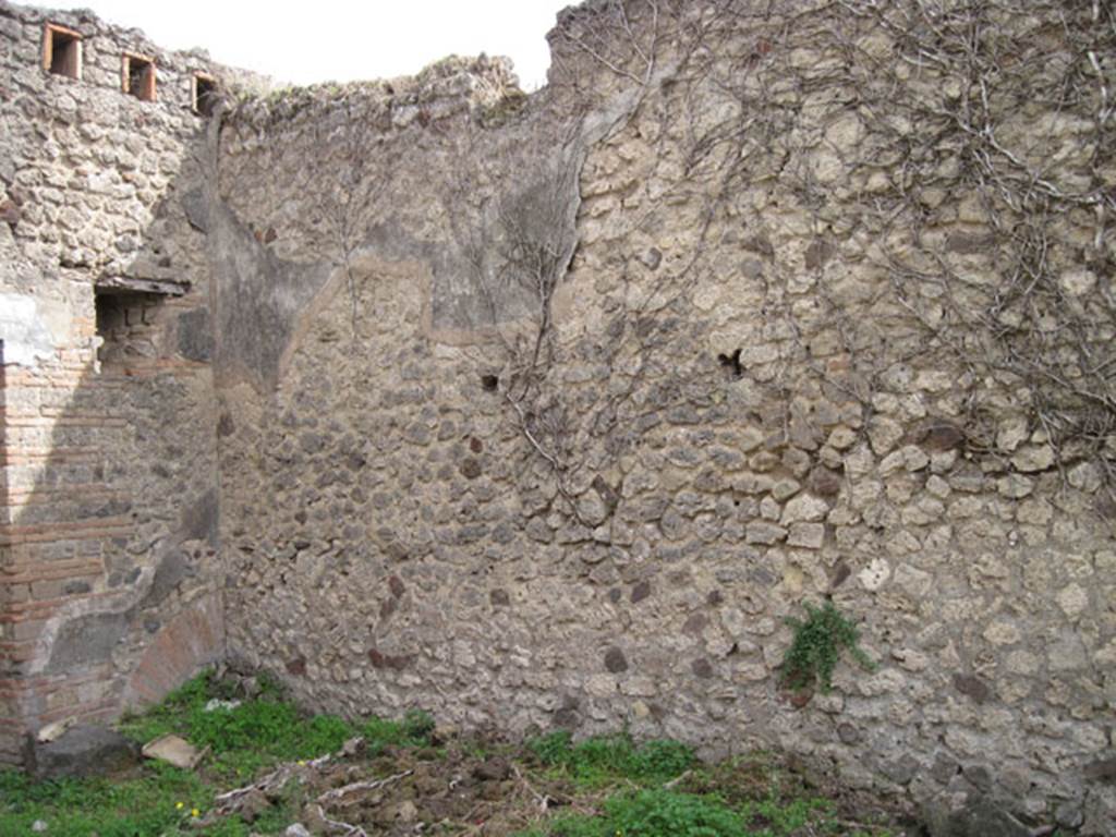 I.3.27 Pompeii. September 2010. South side of pistrinum, looking towards south wall of bakery room, and south-east corner. Photo courtesy of Drew Baker.