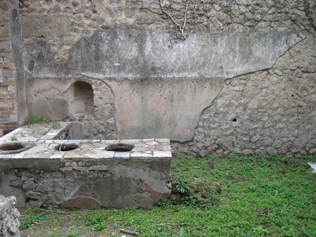 I.3.28 Pompeii. September 2010. Looking towards south wall and counter. Photo courtesy of Drew Baker.