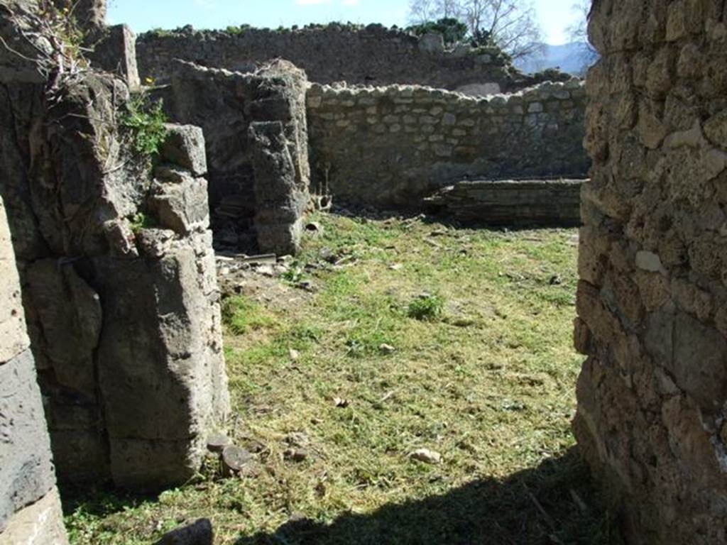 I.3.29 Pompeii.  March 2009. Looking south into Room 1, Atrium, from the end of small room leading from Stairs to upper floor. Room 3 entrance on the left hand side.