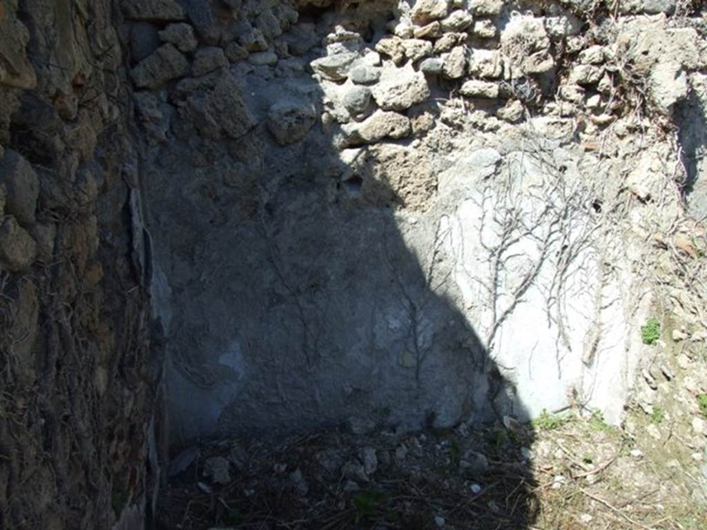 I.3.30 Pompeii. March 2009. Room 7, cubiculum showing north wall. According to Fiorelli, painted on one of the walls in this small room was 
XV  K  AVGVSTAS
PARTISCA  ESERNIE
FVIT
See Pappalardo, U., 2001. La Descrizione di Pompei per Giuseppe Fiorelli (1875). Napoli: Massa Editore. (p.41)
According to Epigraphik-Datenbank Clauss/Slaby (See www.manfredclauss.de) this is CIL IV 3388. 
