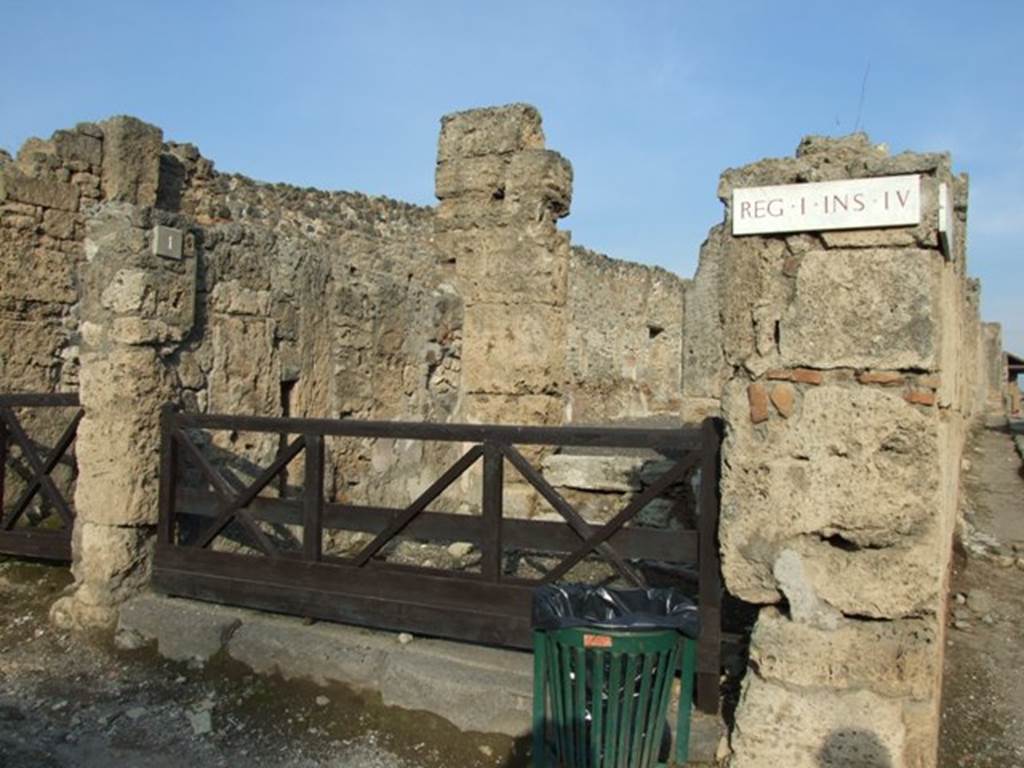 I.4.1 Pompeii. December 2007. Entrance doorway, looking towards north wall. 