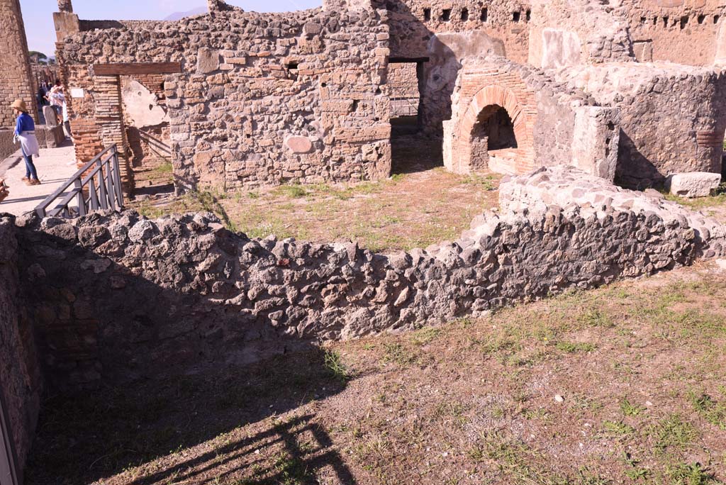 I.4.12 Pompeii. October 2019. Room a, looking towards north wall (lower) and into I.4.13. 
Foto Tobias Busen, ERC Grant 681269 DÉCOR.
