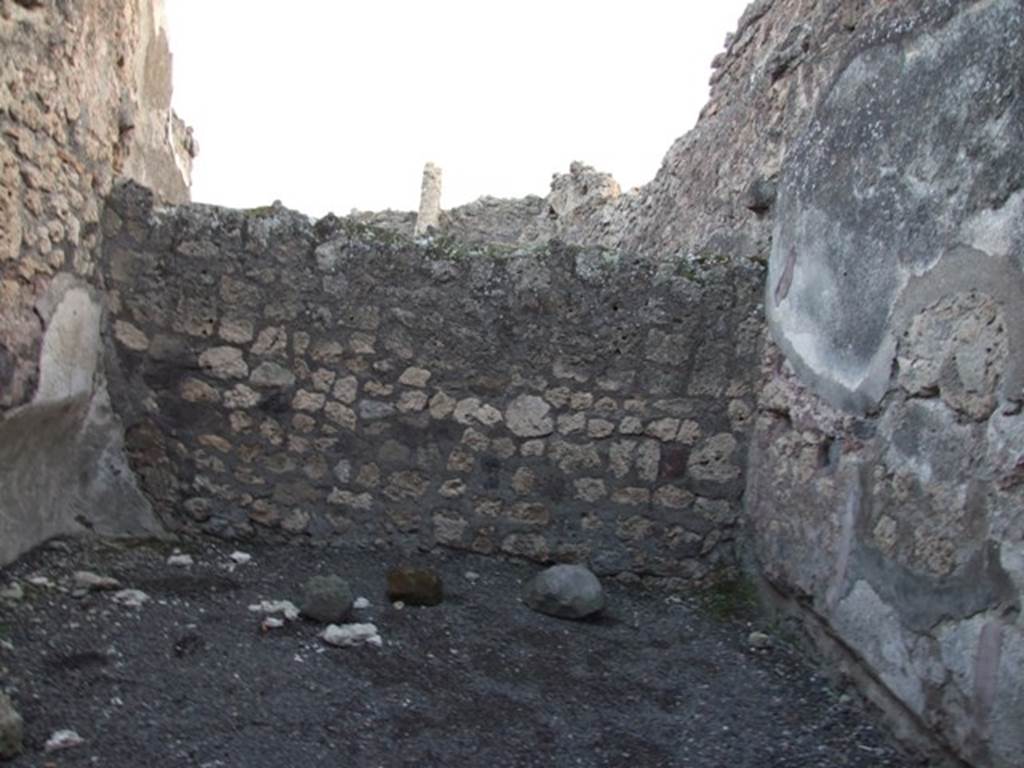 I.4.19 Pompeii. December 2007. South wall of the rear room..