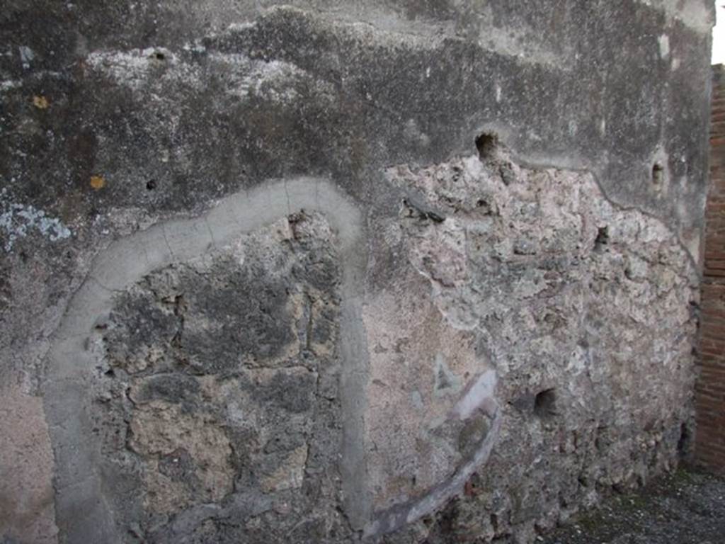 I.4.19 Pompeii. December 2007. West wall of shop.