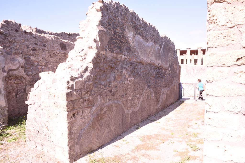 I.4.22 Pompeii. October 2019. West wall of entrance corridor/fauces from south end.
Foto Tobias Busen, ERC Grant 681269 DÉCOR.

