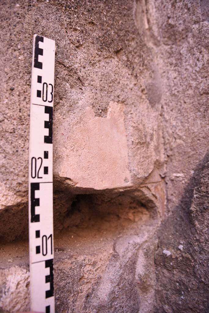 I.4.26 Pompeii. October 2019. Detail of south wall in south-west corner.
Foto Tobias Busen, ERC Grant 681269 DCOR.
