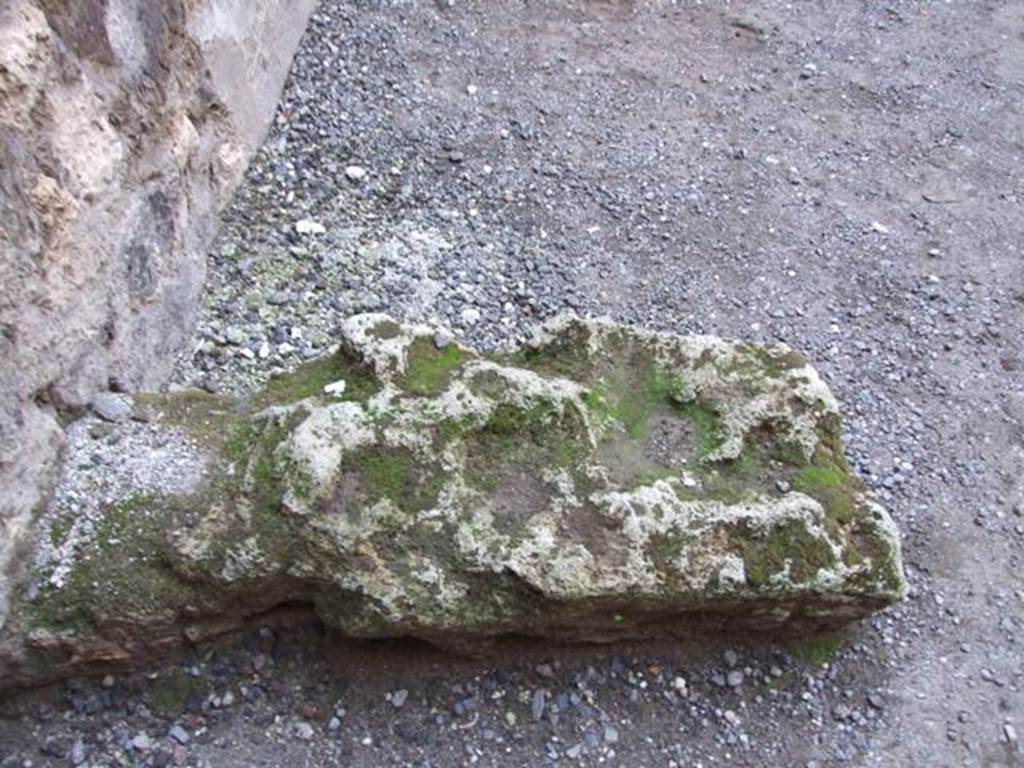 I.4.27 Pompeii. December 2007. Remains of base of stairs against south wall.