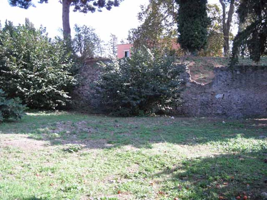 I.5.2 Pompeii. September 2010. Photo courtesy of Drew Baker. South wall of garden area. According to CTP, there were five doorways blocked in antiquity in this wall, mentioned by Mau in BdI. See Van der Poel, H. B., 1986. Corpus Topographicum Pompeianum, Part IIIA. Austin: University of Texas. (p.2) See BdI 1874, p.275.
