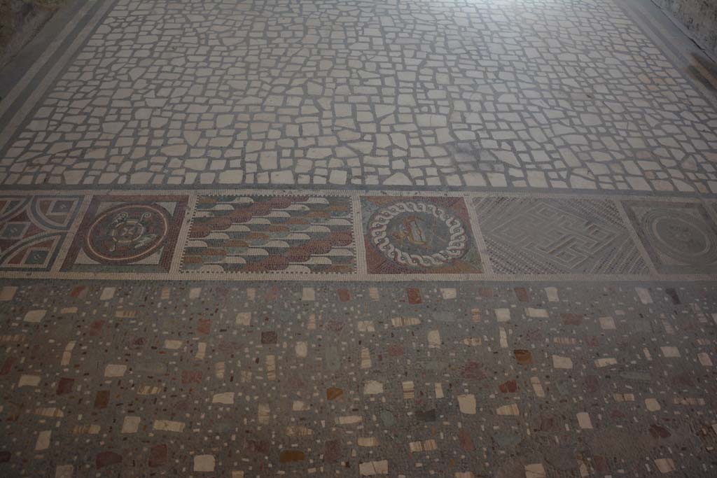I.6.2 Pompeii. March 2019. Detail of decorative mosaic panels in threshold.
Foto Annette Haug, ERC Grant 681269 DÉCOR.
