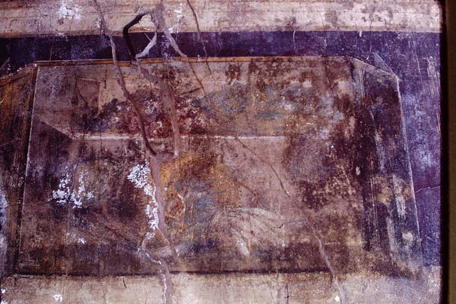 I.6.2 Pompeii. South wall of oecus/triclinium in south-east corner. Painted wall plaster with three panels. SAP inventory number 59469b.