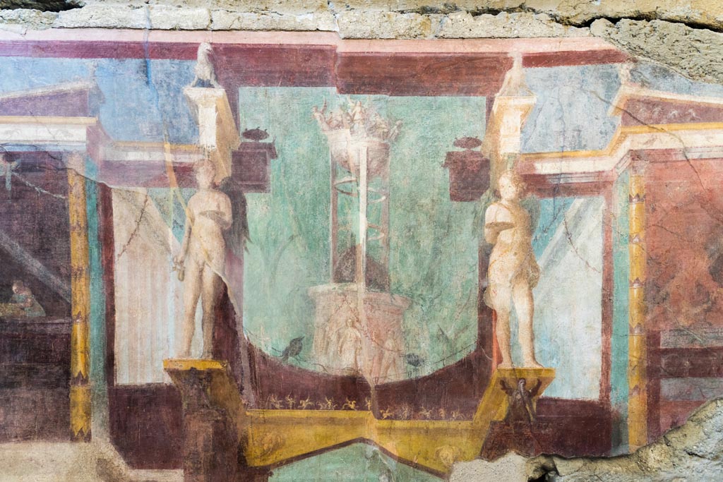 .6.2 Pompeii. Detail from upper centre of north wall of frigidarium.  Photo courtesy of Davide Peluso.
