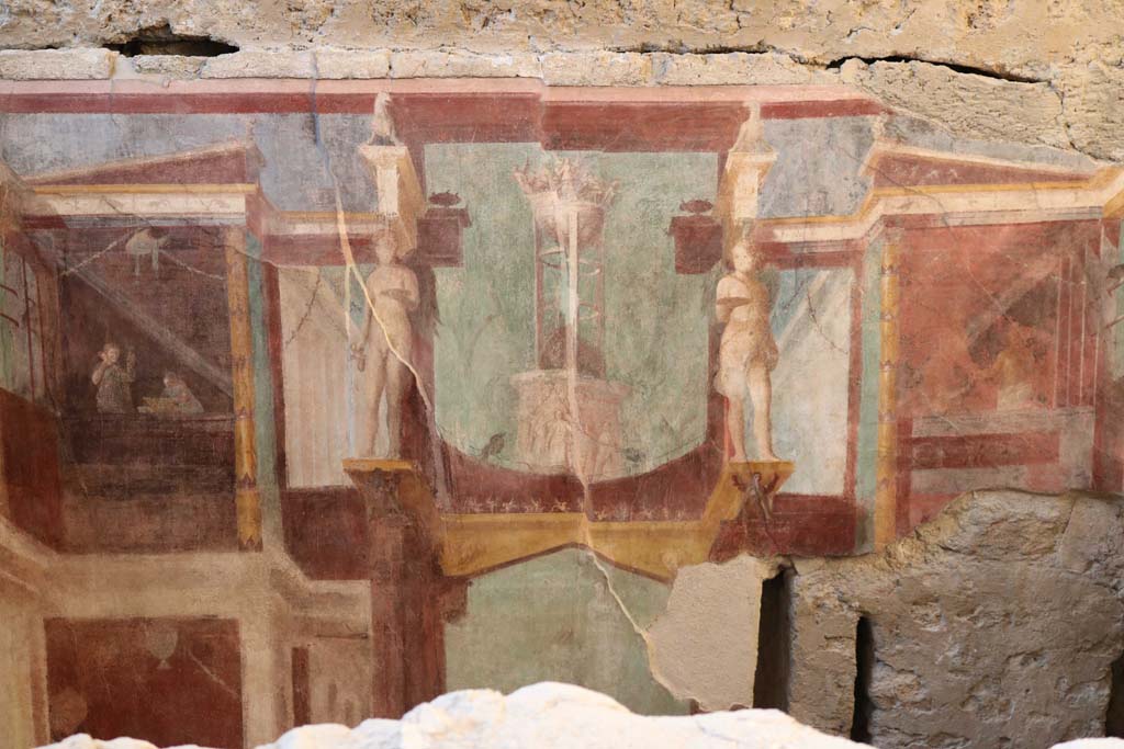 I.6.2 Pompeii. September 2019. Detail from upper north wall in centre.
Foto Annette Haug, ERC Grant 681269 DCOR.

