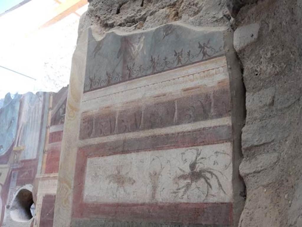 I.6.2 Pompeii. September 2017. Looking east along south wall of niche in west wall.
Foto Annette Haug, ERC Grant 681269 DCOR.
