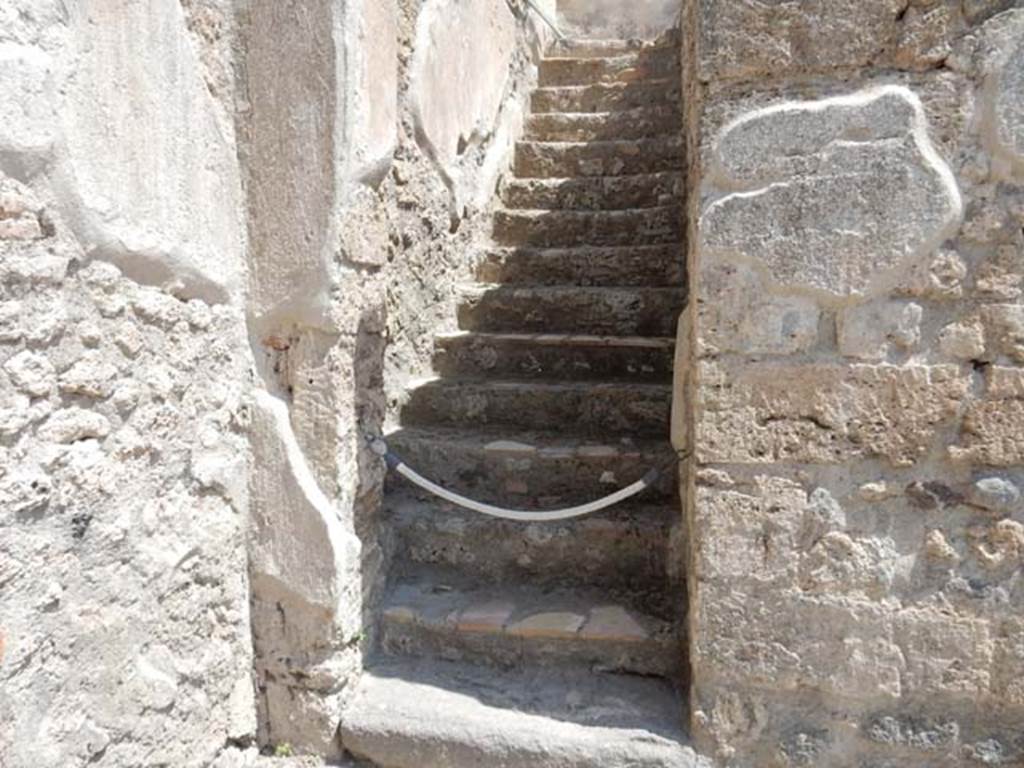 I.6.2 Pompeii. May 2017. Stairs to upper floor, on east side of atrium.   Photo courtesy of Buzz Ferebee.

