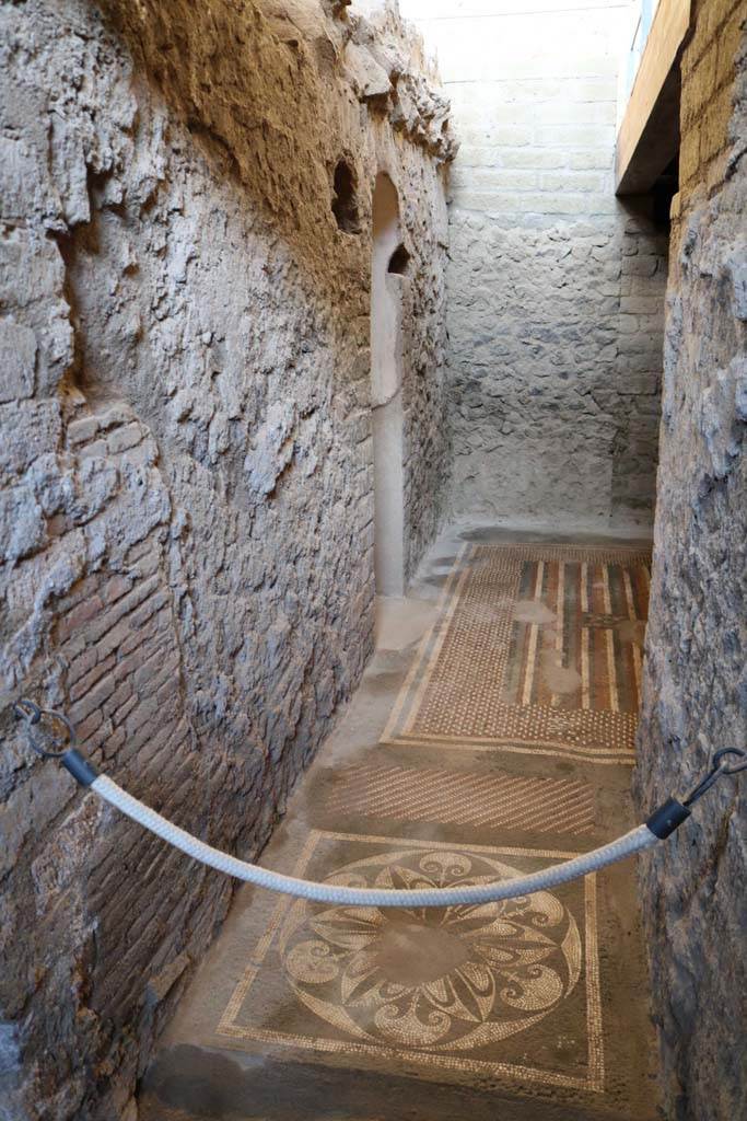 I.6.2 Pompeii. May 2016. Oecus/triclinium flooring in antecamera.
Looking south across oecus/triclinium from doorway into east wing of cryptoporticus. Photo courtesy of Buzz Ferebee.

