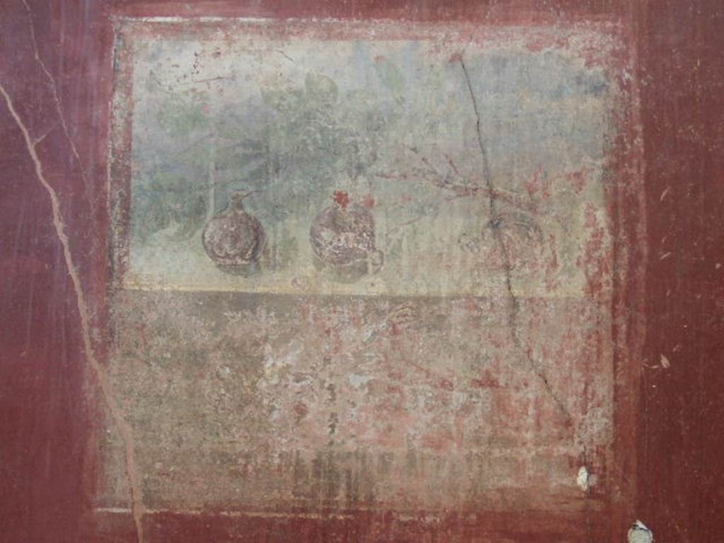 I.6.4 Pompeii.  December 2005.  Room 2,  Wall painting of still life with figs, in centre of north wall.